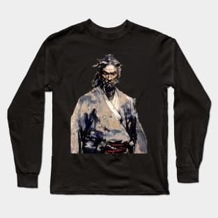 Japanese Ronin Samurai: I Play Alone on a Dark Background Long Sleeve T-Shirt